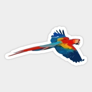 Scarlet Macaw Digital Painting Sticker